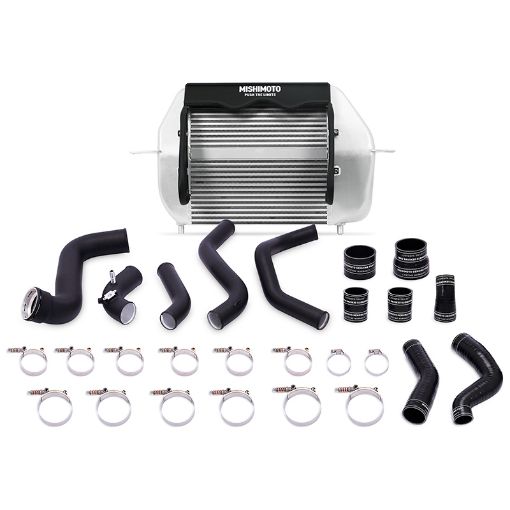 Picture of Mishimoto 2011 - 2014 Ford F - 150 EcoBoost Silver Intercooler w Black Pipes