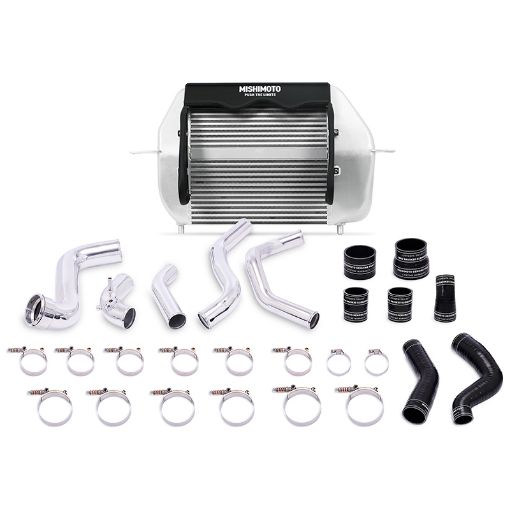 Picture of Mishimoto 2011 - 2014 Ford F - 150 EcoBoost Silver Intercooler w Polished Pipes