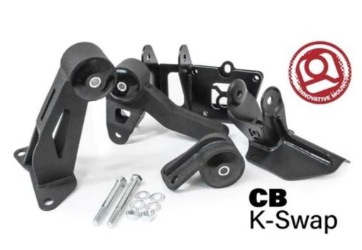 Picture of Innovative 90 - 93 Accord K - Series Black Steel Mounts 85A Bushings (Not K24 Trans)