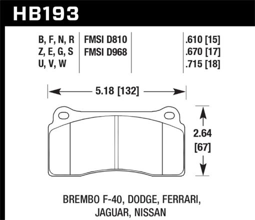 Picture of Hawk 09 - 11 Nissan GT - R Performance Ceramic Street Rear Brake Pads