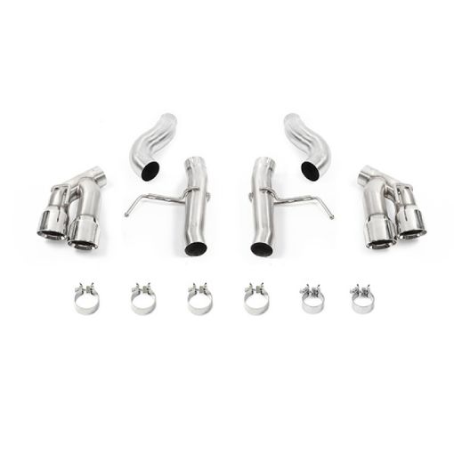 Picture of Mishimoto 2016 Chevrolet Camaro 2.0T Quad - Tip Race Axle - Back Exhaust w Polished Tips