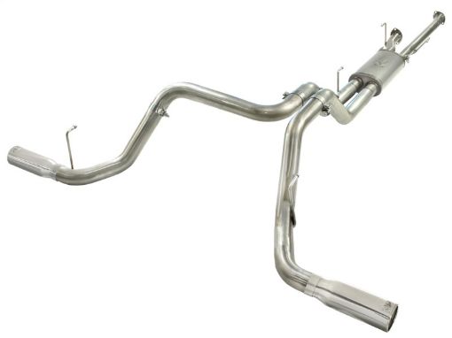 Picture of aFe MACHForce XP 2 - 12in to 3in 409 SS Cat - Back Exhaust w Polished Tips 10 - 17 Toyota Tundra V8 5.7L