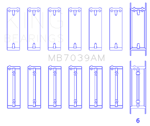 Picture of King BMW M51M57 (Size 0.25) Main Bearing Set