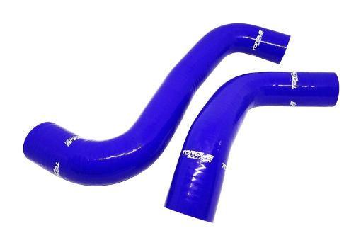 Picture of Torque Solution 08 - 14 Subaru WRX 08 - 18 STI 09 - 13 Forester XT Silicone Radiator Hose Kit - Blue