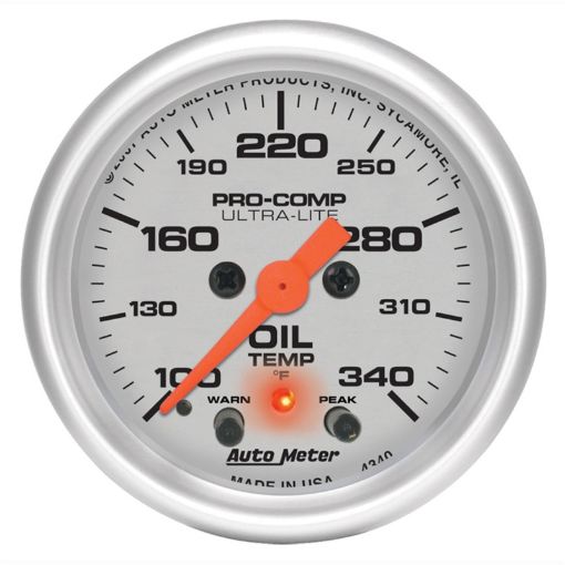 Picture of Autometer Ultra - Lite 2 - 116in. 340 Degree F (Stepper Motor wPeak Warn) Oil Temperature Gauge
