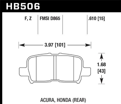 Picture of Hawk Honda Odyssey HPS Street Rear Brake Pads