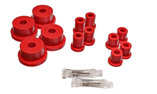 Picture of Energy Suspension 62 - 65 Ford Fairlane Red Rear Leaf Spring Bushing Set