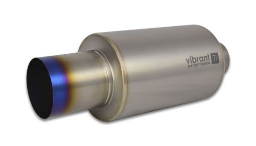 Picture of Vibrant Titanium Muffler wStraight Cut Burnt Tip 3in. Inlet 3in. Outlet