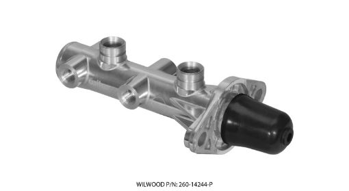 Picture of Wilwood Tandem Remote Master Cylinder - 1 18in Bore Ball Burnished