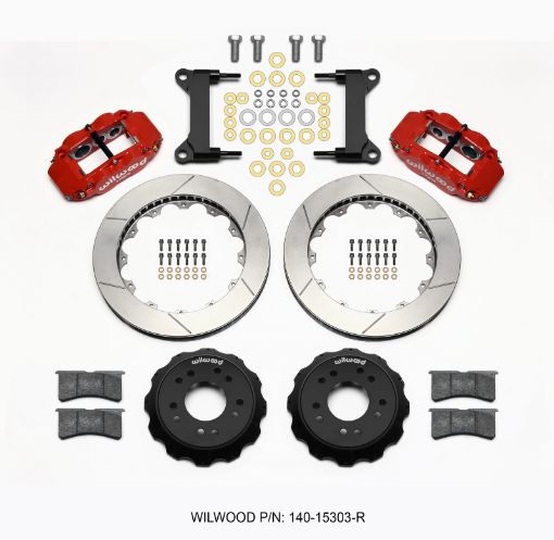 Picture of Wilwood Narrow Superlite 6R Front Hat Kit 13.06 Red 63 - 87 C10 w Wilwood Pro Spindles