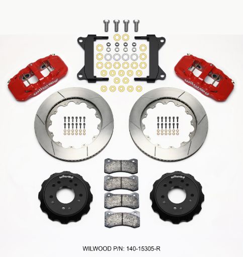 Picture of Wilwood AERO6 Front Hat Kit 14.00 Red 63 - 87 C10 w Wilwood Pro Spindles