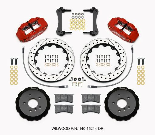 Picture of Wilwood Narrow Superlite 6R Front Hat Kit 12.88in Drill Red 2014 - 2015 Mini Cooper wLines