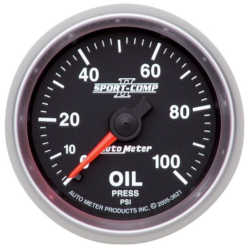 Picture of Autometer Sport - Comp II 52mm 0 - 100 PSI Mechanical Oil Pressure Gauge