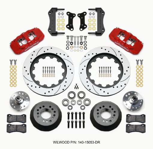 Picture of Wilwood AERO6 Front Hub Kit 15.00 Drilled Red 67 - 69 Camaro 64 - 72 Nova Chevelle