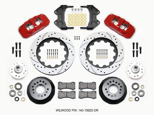 Picture of Wilwood AERO6 Front Hub Kit 15.00 Drilled - Red WWE ProSpindle