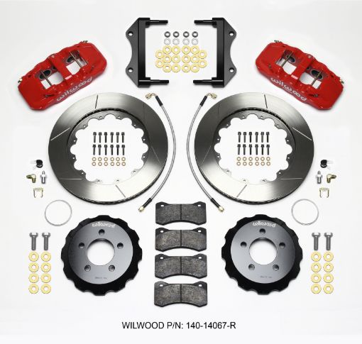 Picture of Wilwood AERO6 Front Hat Kit 14.25 Red 2014 - Up Challenger wLines