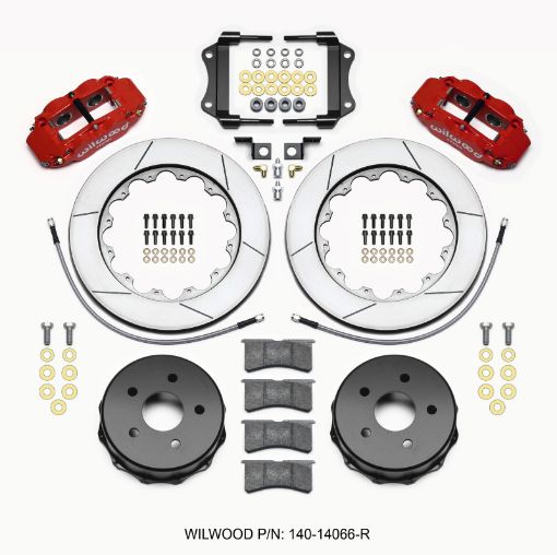 Picture of Wilwood Narrow Superlite 4R Rear Kit 14.00in Red 2007 - up Jeep JK wLines