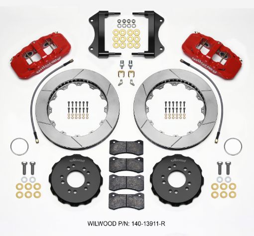 Picture of Wilwood AERO6 Front Hat Kit 15.00 Red 2014 - up Corvette C7 wLines