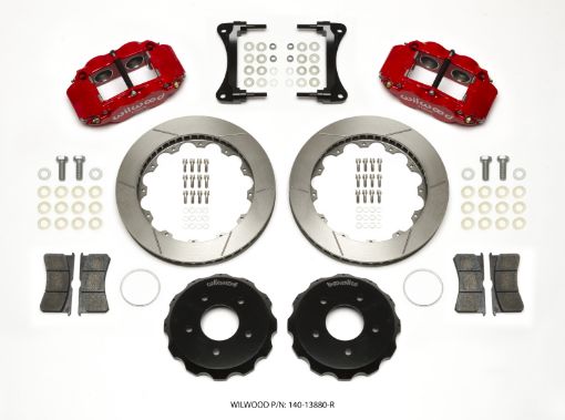 Picture of Wilwood Narrow Superlite 4R Front Hat Kit 12.88in Red 2007 - Up Jeep Wrangler