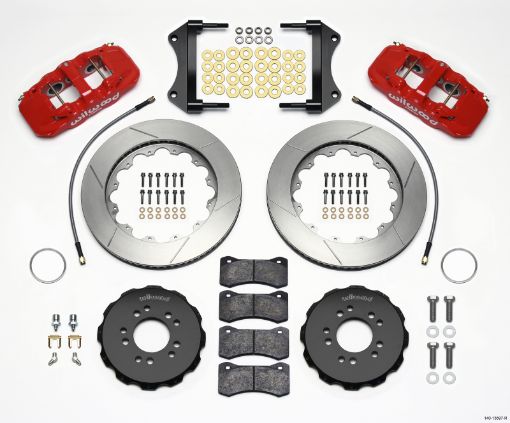 Picture of Wilwood AERO6 Front Hat Kit 14.25 Red 2014 - Up Corvette C7 wLines