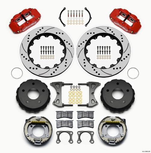 Picture of Wilwood Narrow Superlite 4R Rear P - Brk Kit 14.00in Drilled Red Big Ford 2.38in Off Bronco 5 x 5.50