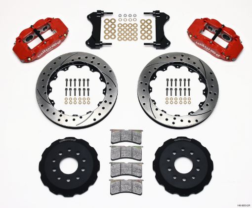 Picture of Wilwood Narrow Superlite 6R Front Hat Kit 13.06in Drilled Red 98 - 02 CamaroFirebird