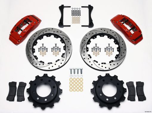 Picture of Wilwood TC6R Rear Kit 16.00in Drilled Red 1999 - 2010 GM Trk 2500 HD 4.84 Cntr