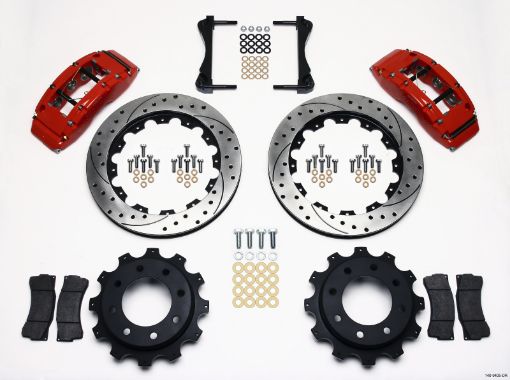 Picture of Wilwood TC6R Rear Kit 16.00in Drilled Red 1999 - 2010 GM H2 2500 4.63 Cntr
