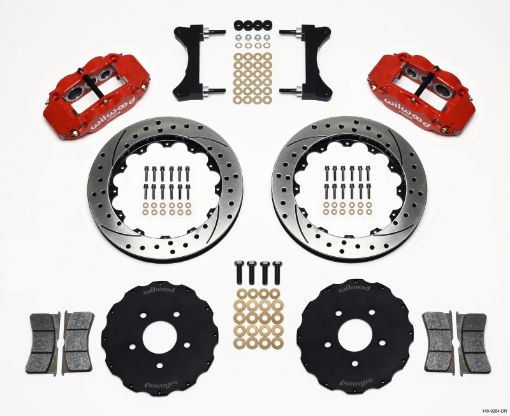 Picture of Wilwood Narrow Superlite 6R Front Hat Kit 13.06in Drilled Red Mitsubishi EVO VIII