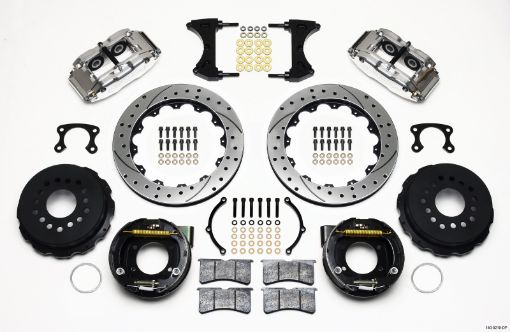 Picture of Wilwood Narrow Superlite 4R Rear P - Brk Kit 12.88in Drill Polish Big Ford New Style 2.50in Offset