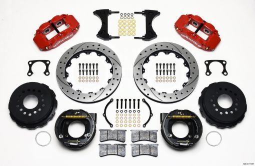 Picture of Wilwood Narrow Superlite 4R Rear P - Brk Kit 12.88in Drilled Red Big Ford Old Style 2.36in Offset