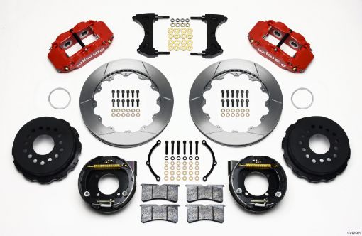 Picture of Wilwood Narrow Superlite 4R Rear P - Brk Kit 12.88in Red Chevy 12 Bolt w C - Clips
