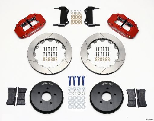 Picture of Wilwood Narrow Superlite 6R Front Hat Kit 13.06in Red Nissan 350ZFiti G35
