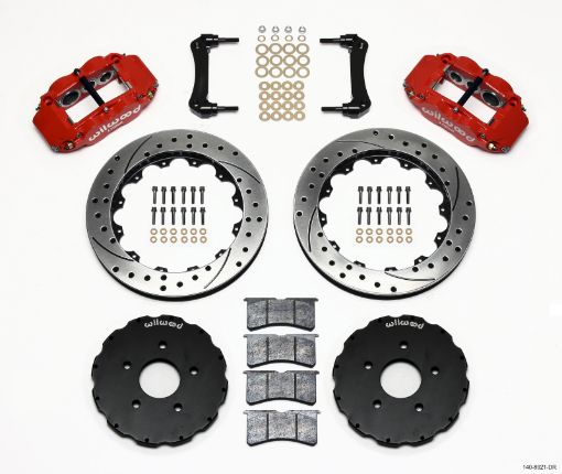 Picture of Wilwood Narrow Superlite 6R Front Hat Kit 13.06in Drill Red 2005 - up Corvette C6