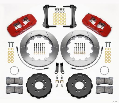 Picture of Wilwood AERO6 Front Hat Kit 14.00 Red 2005 - 2014 Mustang w BMR Suspn. wLines