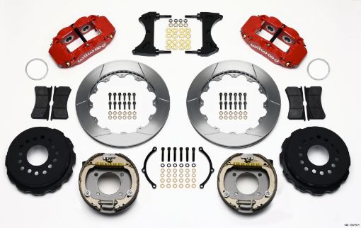 Picture of Wilwood Narrow Superlite 4R Rear P - Brk Kit 12.88in Red Chevy 12 Bolt w C - Clips