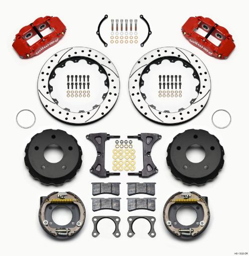 Picture of Wilwood Narrow Superlite 4R Rear P - Brk Kit 12.88in Drilled Red Big Ford 2.36in Off Bronco 5 x 5.50