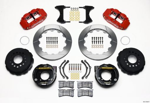 Picture of Wilwood Narrow Superlite 4R Rear P - Brk Kit 12.88in Red Chevy 12 Bolt w C - Clips