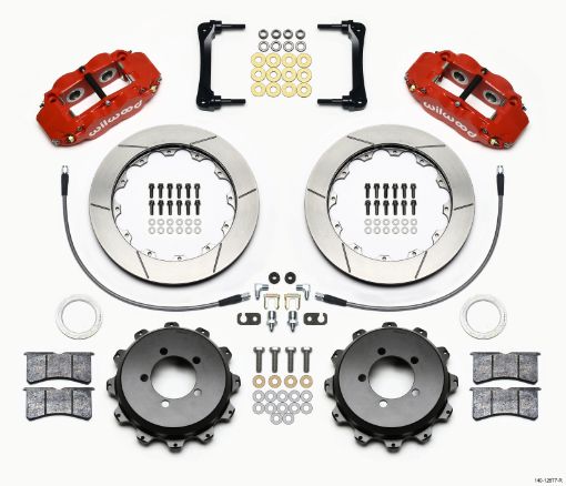 Picture of Wilwood Narrow Superlite 4R Rear Kit 12.88in Red 2008 - 2012 Subaru WRX wLines