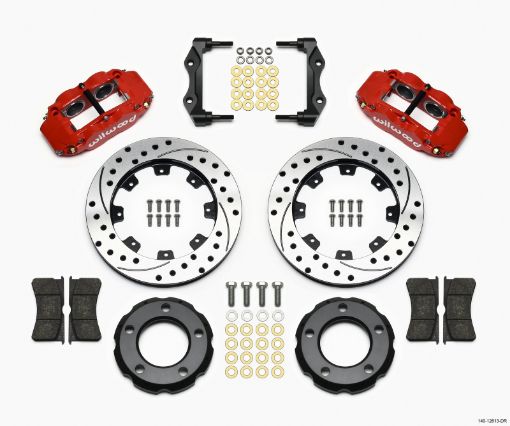 Picture of Wilwood Narrow Superlite 4R Front Kit 12.19in Drilled Red 82 - 86 Jeep CJ