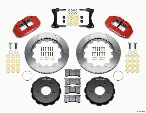 Picture of Wilwood Narrow Superlite 4R Front Hat Kit 14.00in Red 2007 - Up Jeep Wrangler