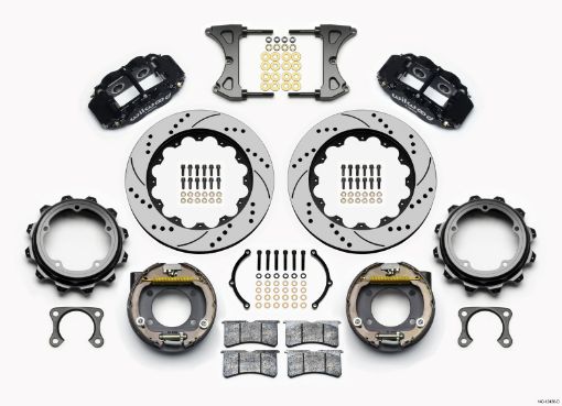 Picture of Wilwood Narrow Superlite 4R Rear P - Brk Kit 14.00in Drilled Strange Eng Floater 3.49in Offset