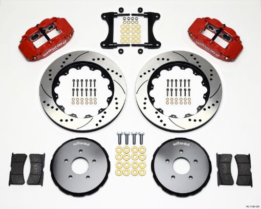 Picture of Wilwood Narrow Superlite 6R Front Hat Kit 14.00in Drill Red Nissan 370ZFiti G37