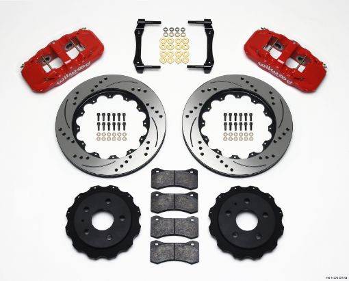 Picture of Wilwood AERO4 Rear Kit 14.25in Drilled Red 2010 - 2015 Camaro