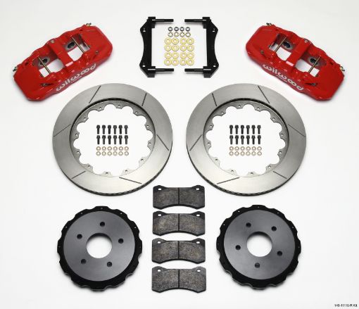 Picture of Wilwood AERO4 Rear Kit 14.00in Red 97 - 04 Corvette C5Z06 05 - 13 C6
