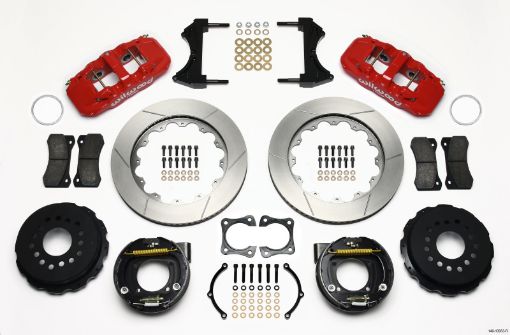 Picture of Wilwood AERO4 Rear P - Brake Kit 14.00in Red 58 - 64 OldsPontiac Ends 2.81in Offset
