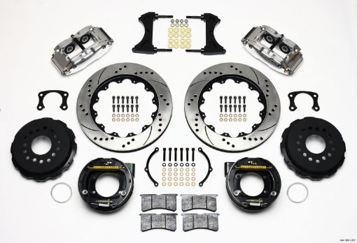 Picture of Wilwood Narrow Superlite 4R Rear P - Brk Kit 14.00in Drilled Polished New Big Ford 2.50in Offset