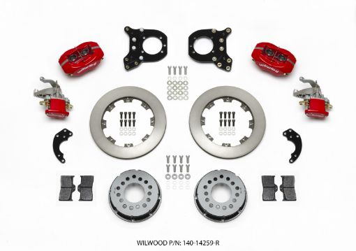 Picture of Wilwood Forged Dynalite PS Rear Kit wMC4 P - Brake Red Chev 12 Bolt wClip Elimin - Staggered