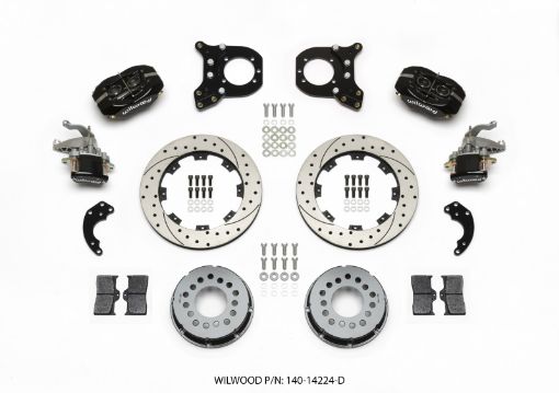 Picture of Wilwood Forged Dynalite PS Rear Kit wMC4 P - Brake Drilled Chev 12 Bolt wClip Eliminator