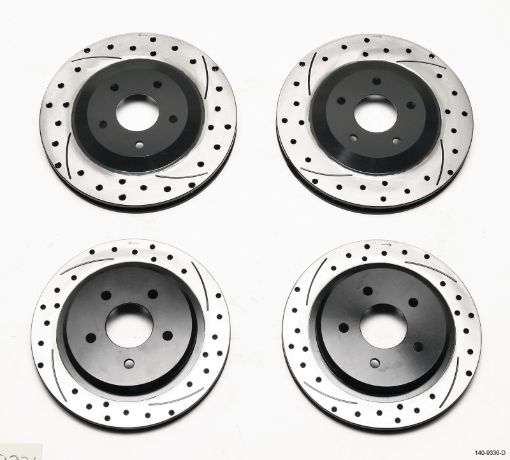 Picture of Wilwood Rotor Kit FrontRear - DimpledSlotted 97 - 04 Corvette C5 All 05 - 13 C6 Base